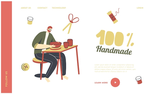 rzemieślnik haftujący ręcznie